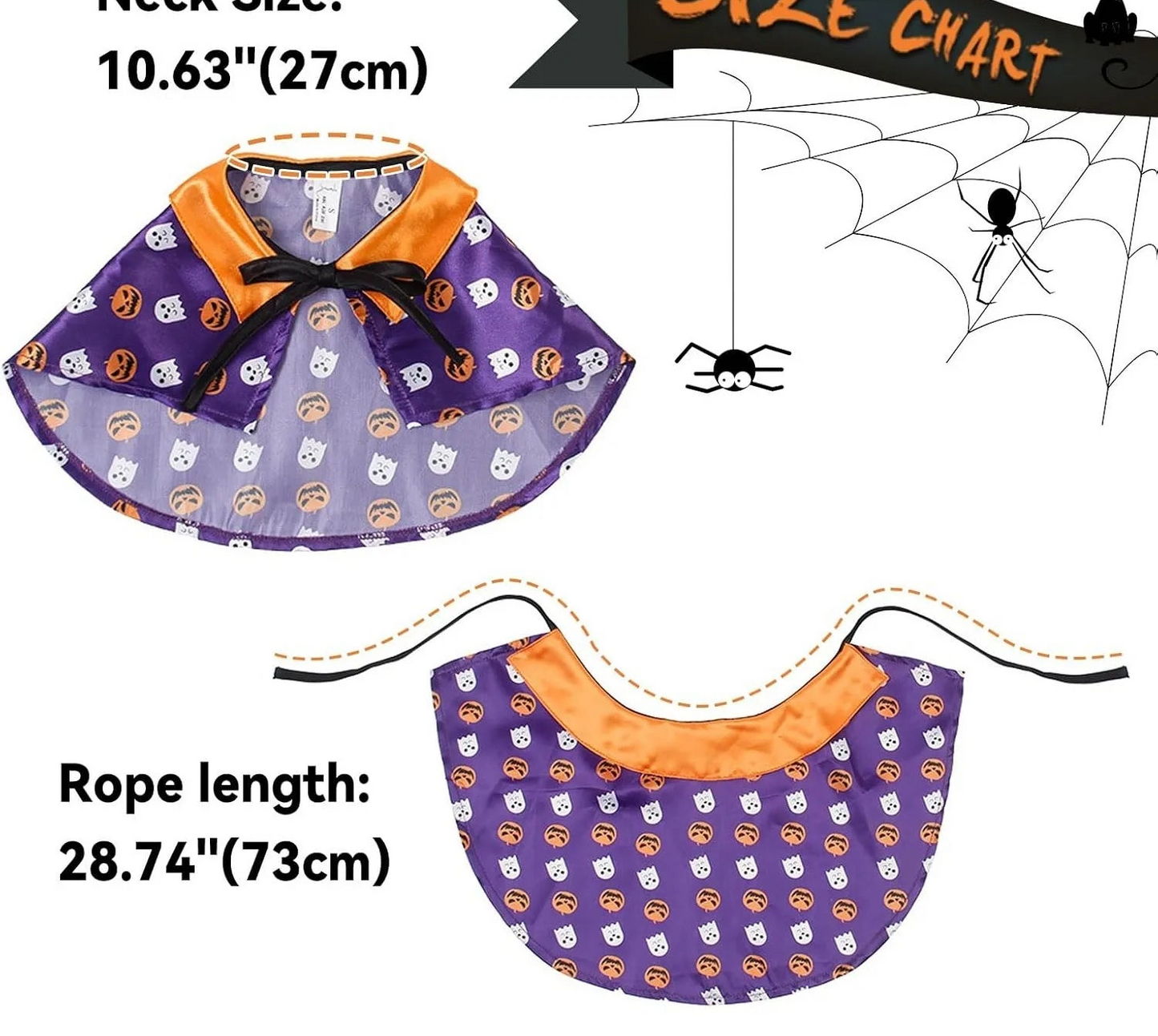 Déguisement d'Halloween pour Chat - Cape de Sorcier et Tenue de Sorcière pour Chats et Petits Chiens