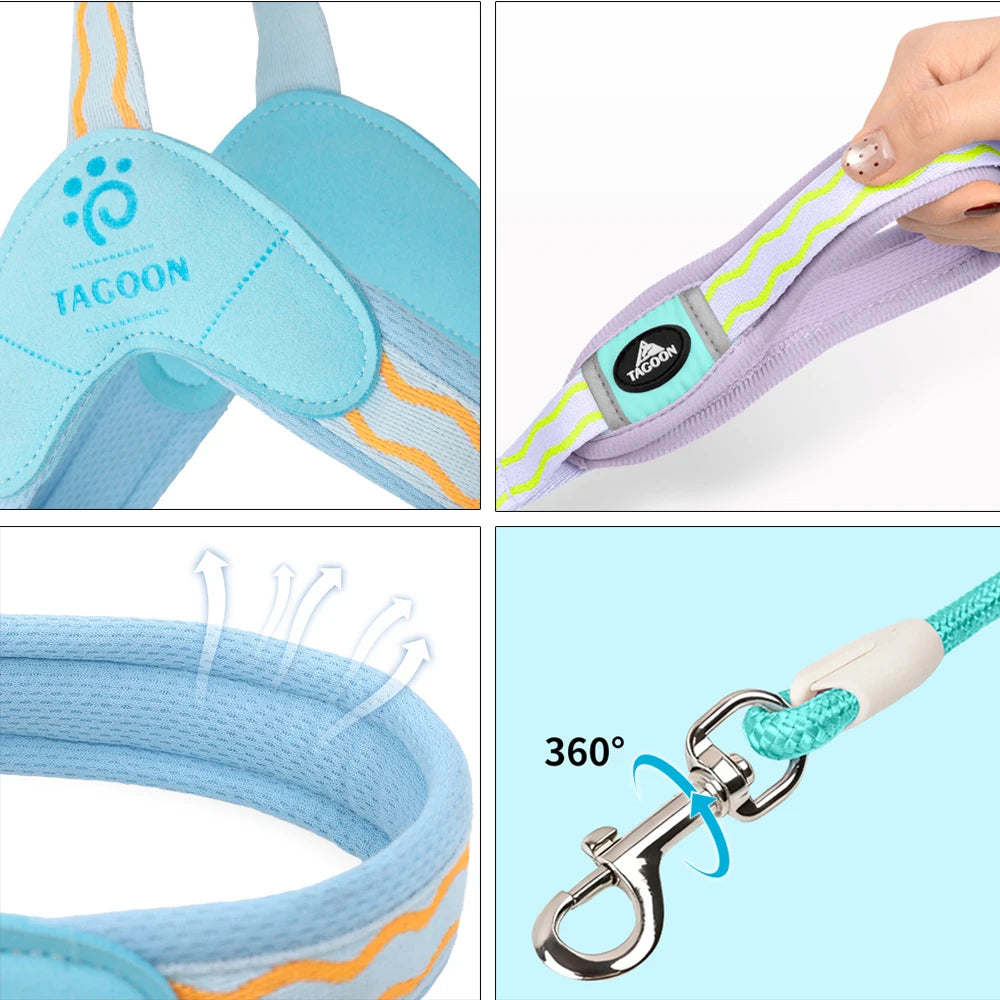 Dopamine Saddle Dog Harness with Leash Set for Small Dogs Comfortable Mesh Breathable Pet Harness for Schnauzer Shiba Inu Puppy