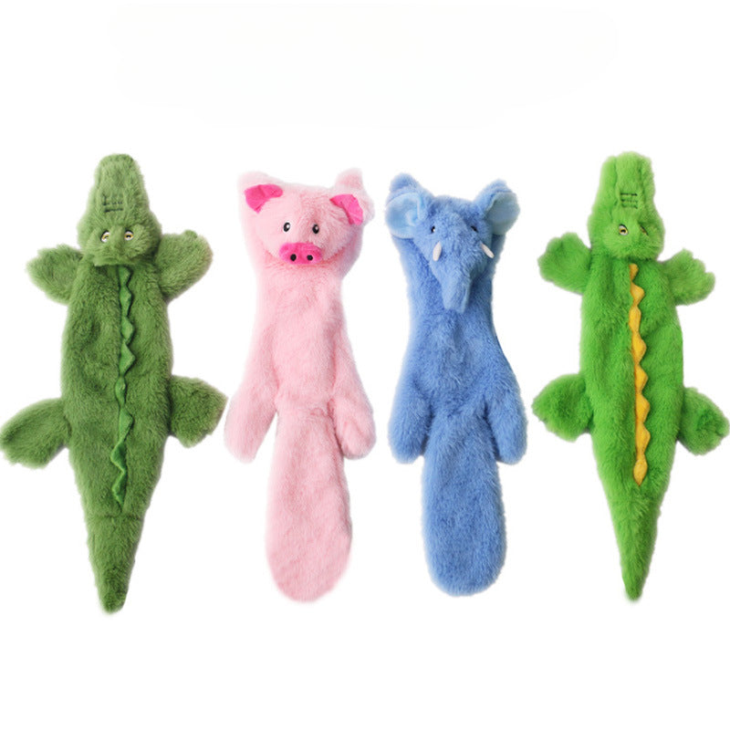 Jouet pour chien en peluche crocodile couineur avec papier froissé