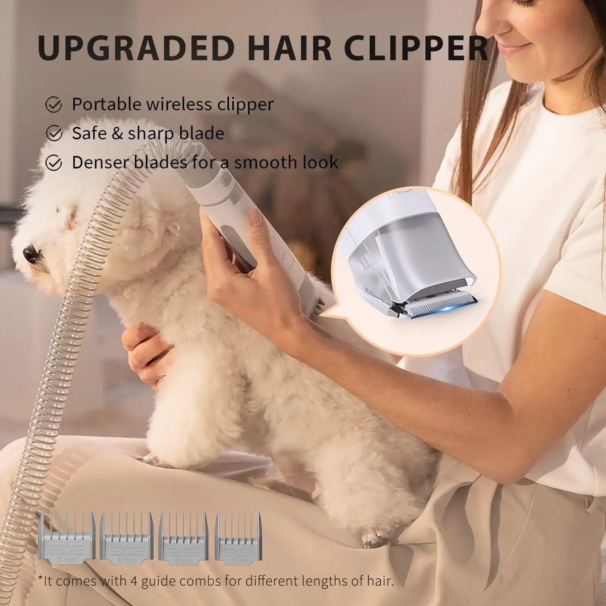 5-in-1 Pet Grooming Vacuum Kit | Electric Clippers & Dog Brush | CE Certified