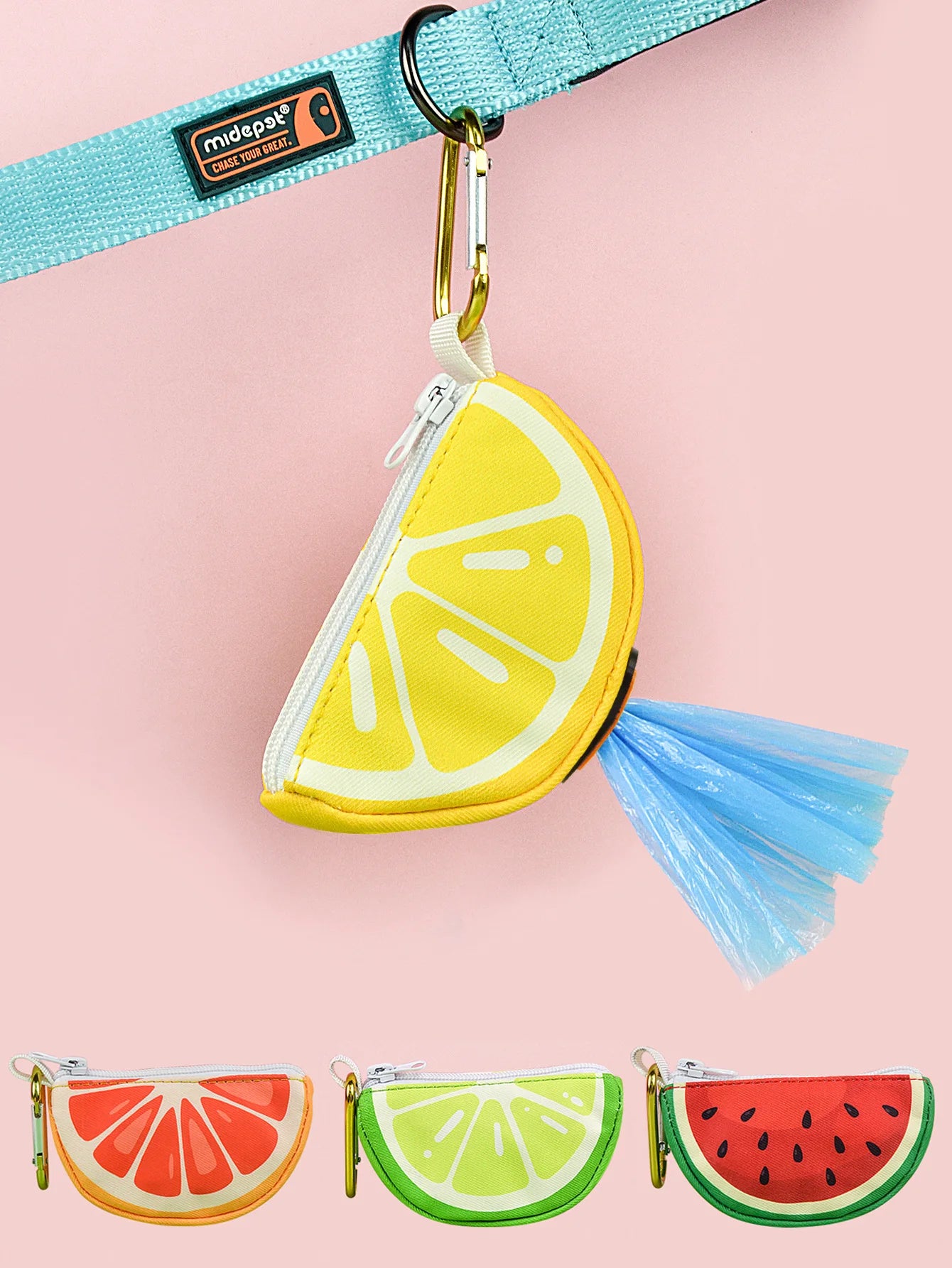Fruit-Shaped Dog Poop Bag Dispenser - Waste Bag Carrier