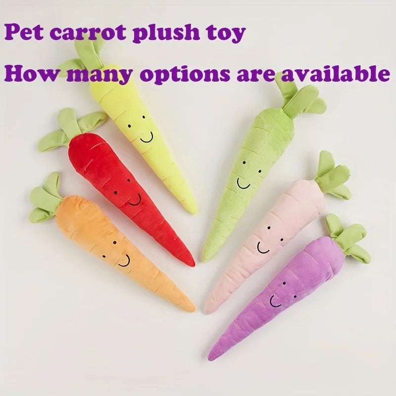 Jouet couineur en forme de carotte - Jouet à mâcher en peluche pour chiens et chats