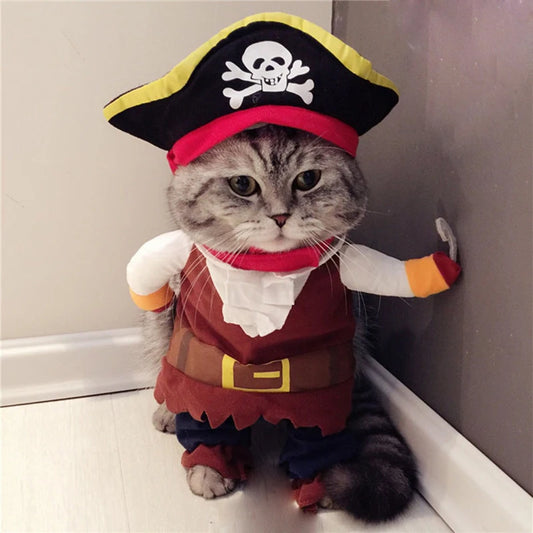 Pirate Costume Suit with Hat for Cats & Dogs