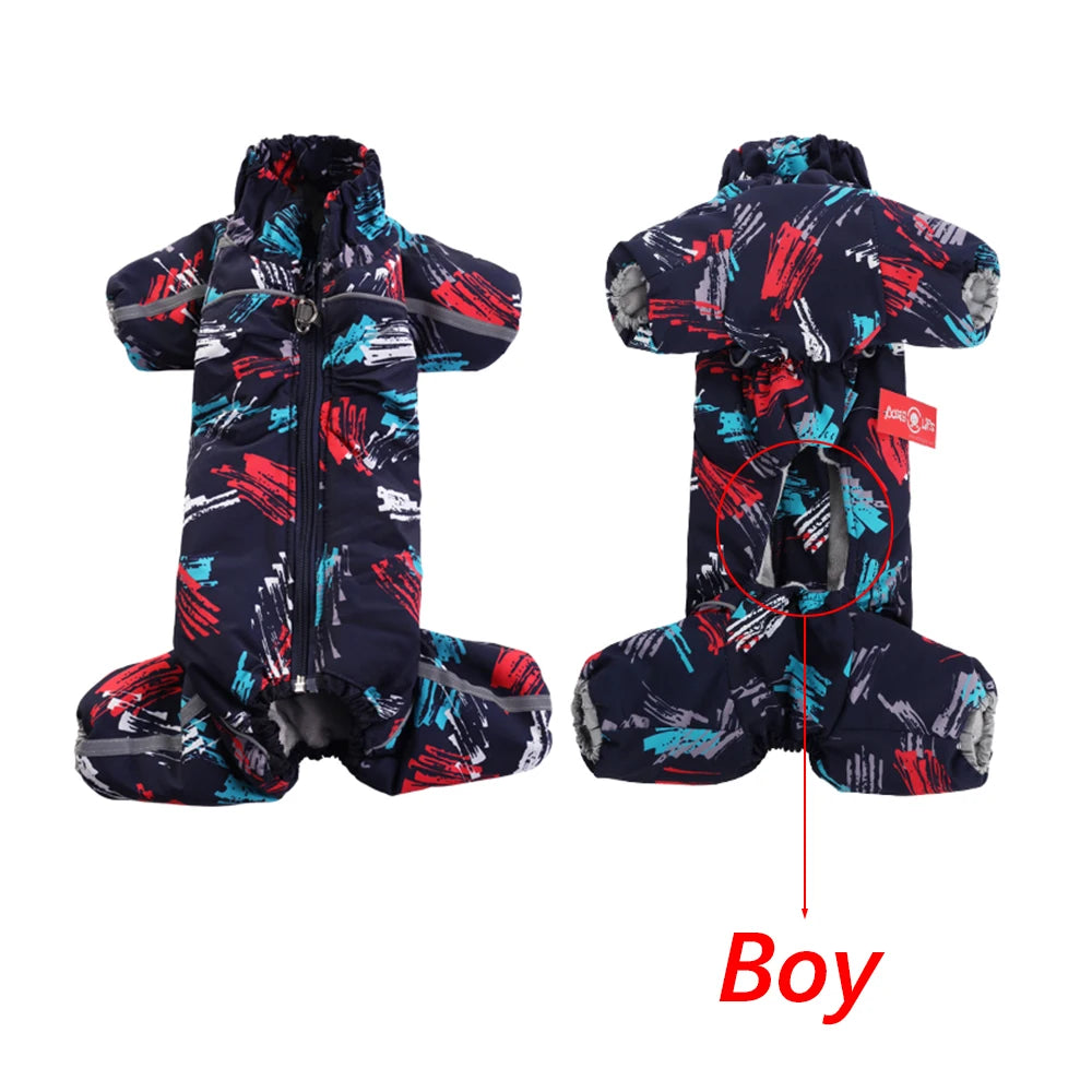 Thickened Reflective Winter Jumpsuit for Small Dogs