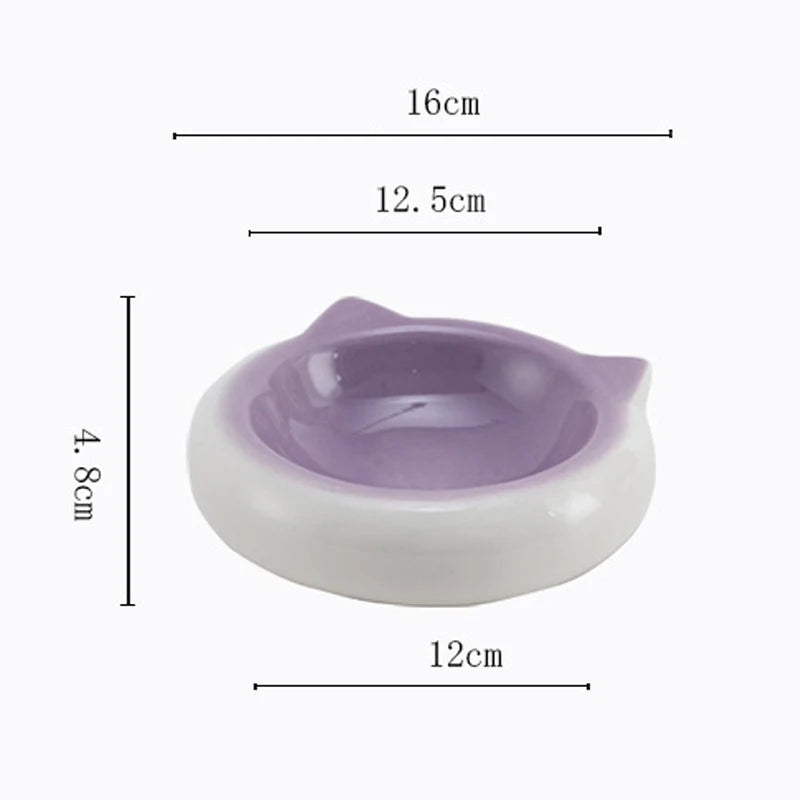 Cat Ear Ceramic Pet Bowl – Anti-Tip Food & Water Dish