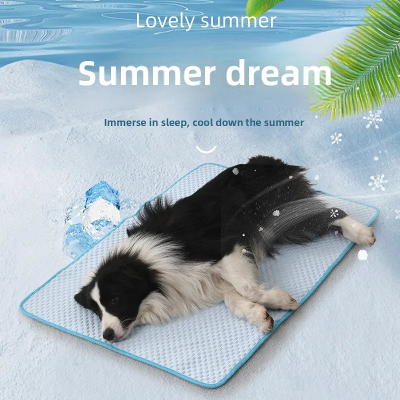 Ice Silk Cooling Mat for Cats & Dogs — Breathable Summer Pet Nest in 3 Colours & 6 Sizes