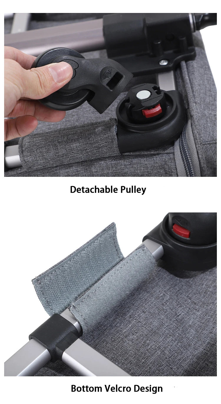 Sac de transport roulant pour animaux de compagnie avec roues — Approuvé par les compagnies aériennes et poussette pliable