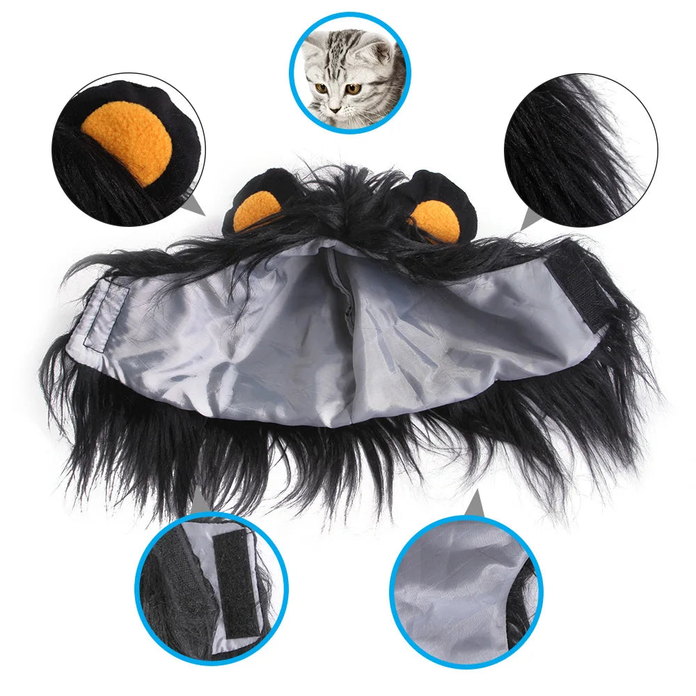 Lion Mane Headgear Costume for Dogs and Cats