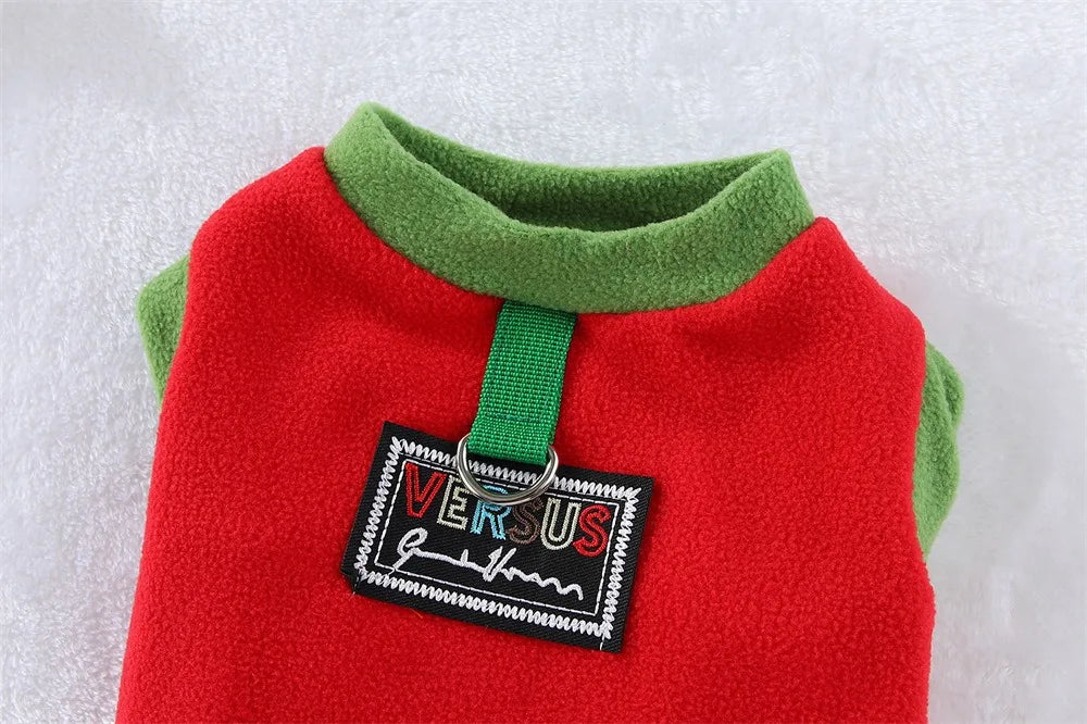 Fleece Vest Sweater with Harness Ring for Small & Medium Dogs & Cats