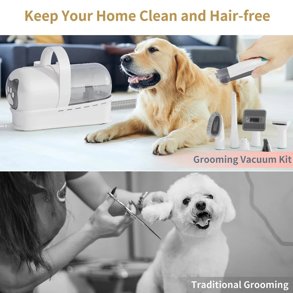 7-in-1 Pet Grooming Vacuum | Hair Trimmer & Suction | Cat & Dog