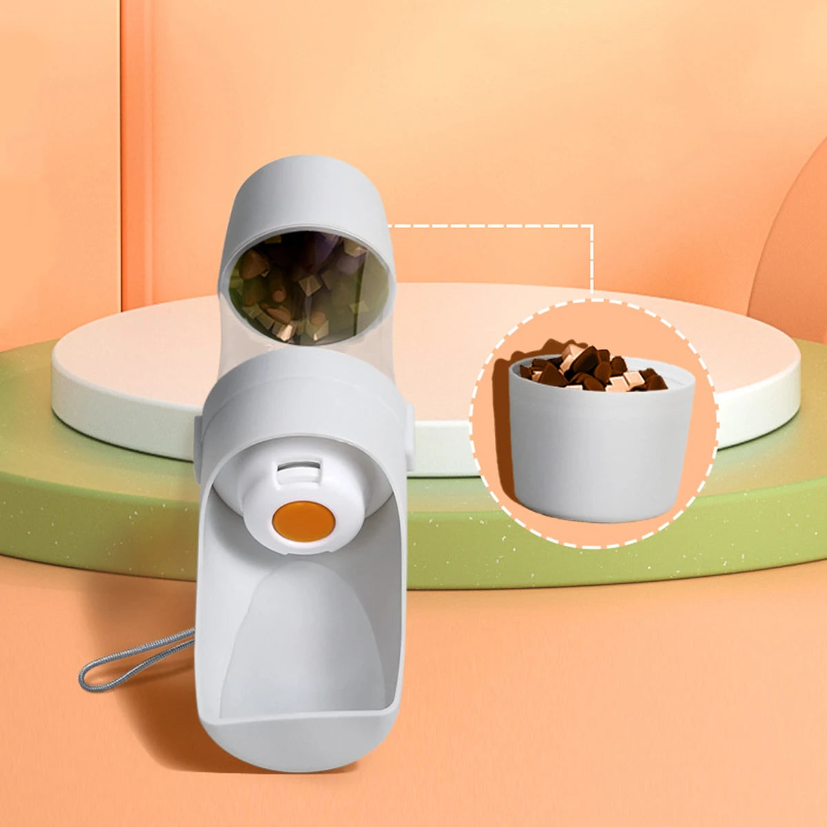 2-in-1 Portable Pet Water Bottle & Food Container – Travel Feeder for Dogs & Cats