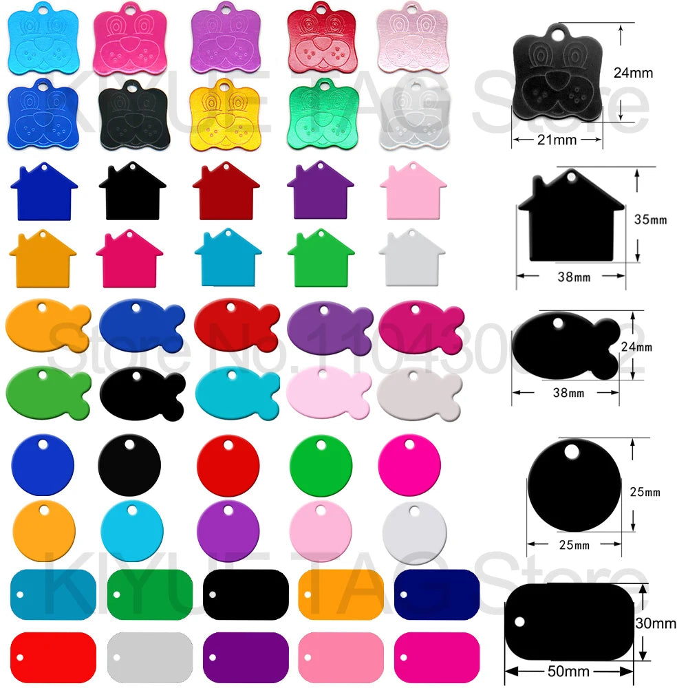 Personalised Aluminium Pet ID Tags – Pack of 100
