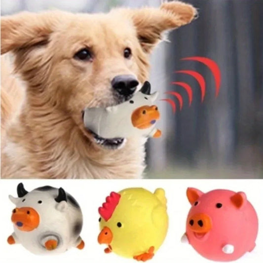 Durable Animal Design Squeaky Chew Toys - Dental Health Toys for Dogs