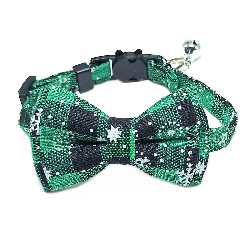 Collier pour chat sécurisé avec nœud papillon et clochette - Motif écossais