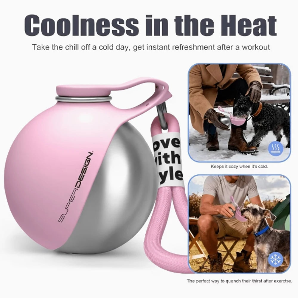 Portable Stainless Steel Travel Water Bowl for Dogs & Cats