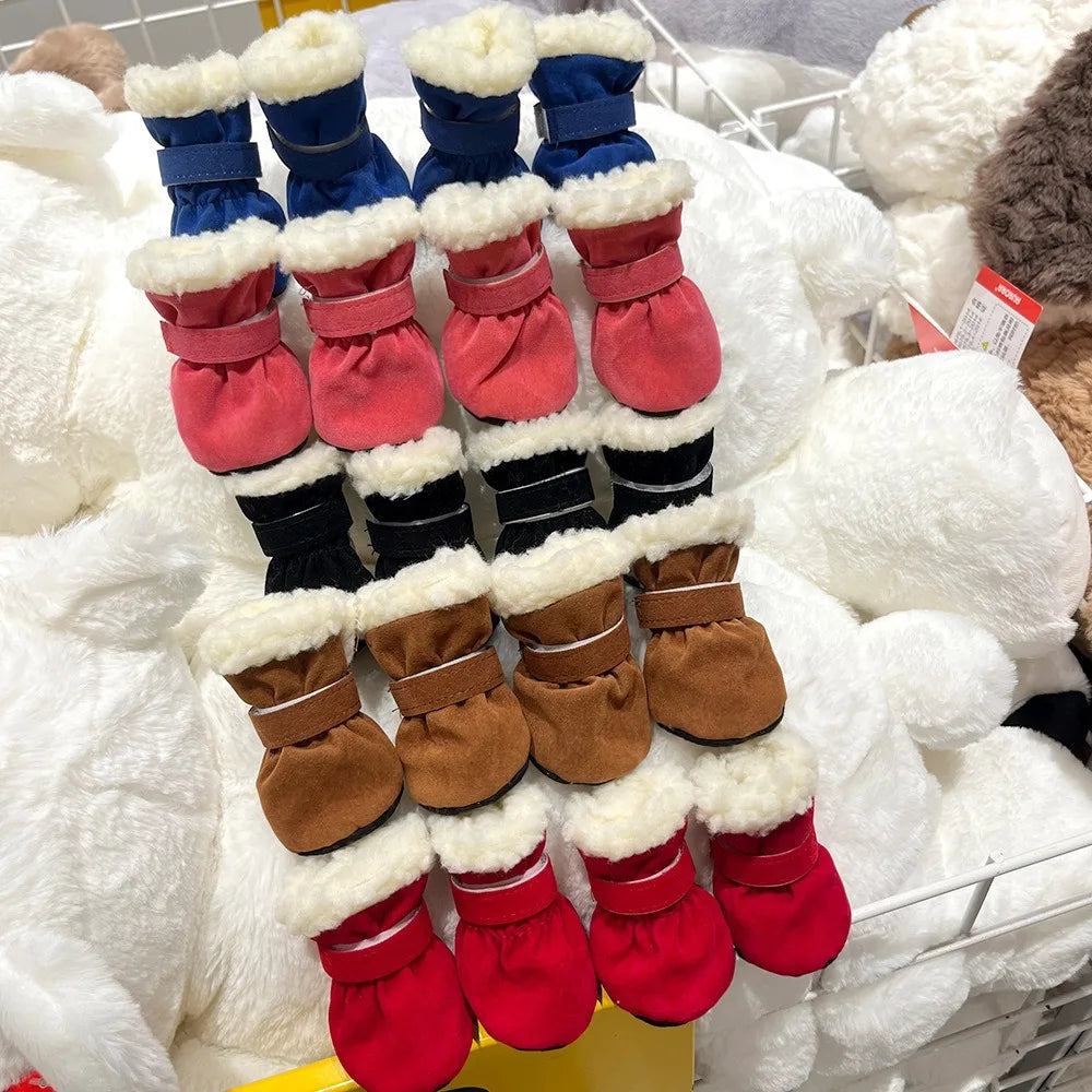 Bottes antidérapantes d'hiver pour chiens | Lot de 4 pour petits et moyens chiens et chats