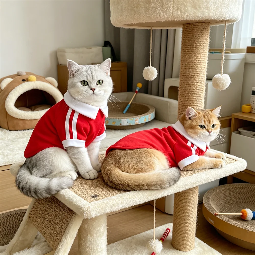 Striped Sport Polo T-Shirt for Cats & Small Dogs