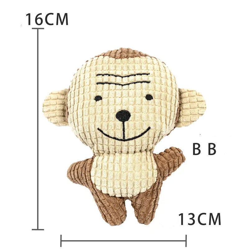 Jouet couineur interactif en peluche pour chien - Jouet à mâcher résistant en forme d'animal