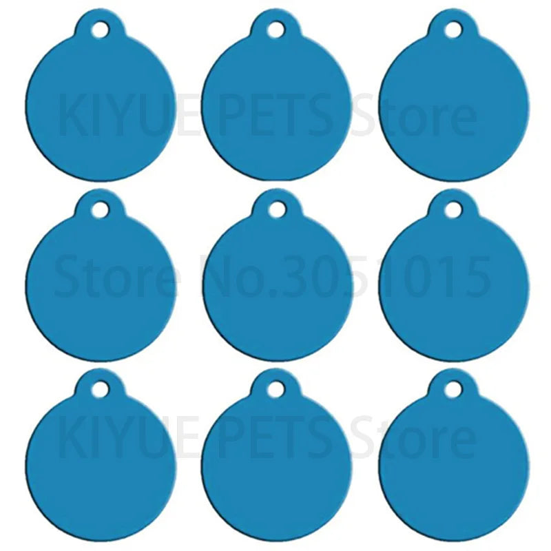 Personalised Laser-Engraved Pet ID Tags – Aluminium Round Pendants, Pack of 100