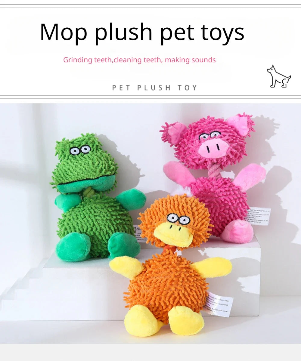 Plush Squeaky Dog Toy - Duck and Pig Characters