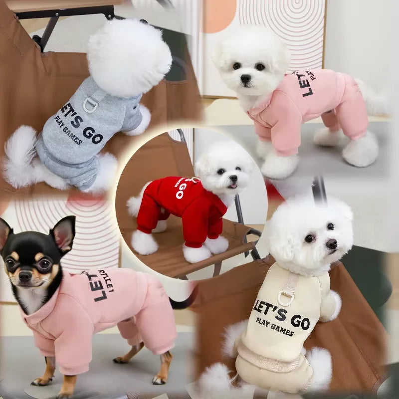 Thickened Dog Hoodie Jumpsuit for Small & Medium Dogs