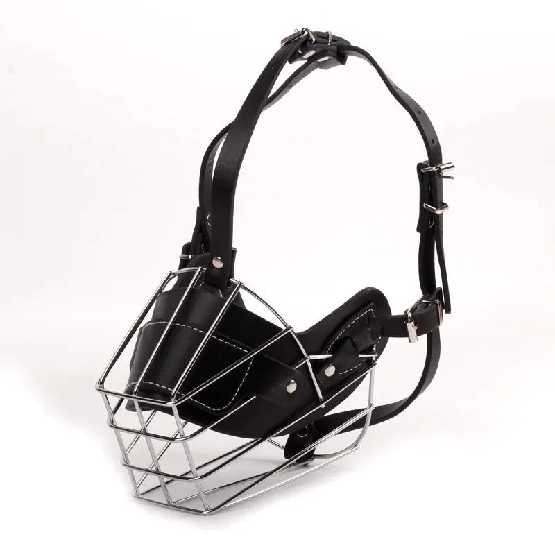 Adjustable Leather Dog Muzzle – Anti-Bite & Breathable