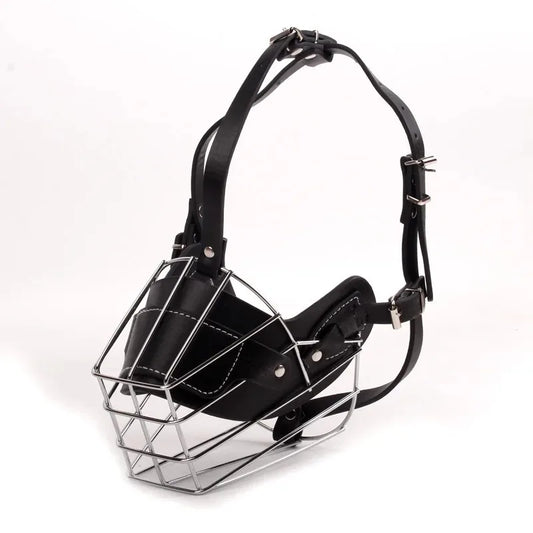 Adjustable Leather Dog Muzzle – Anti-Bite & Breathable