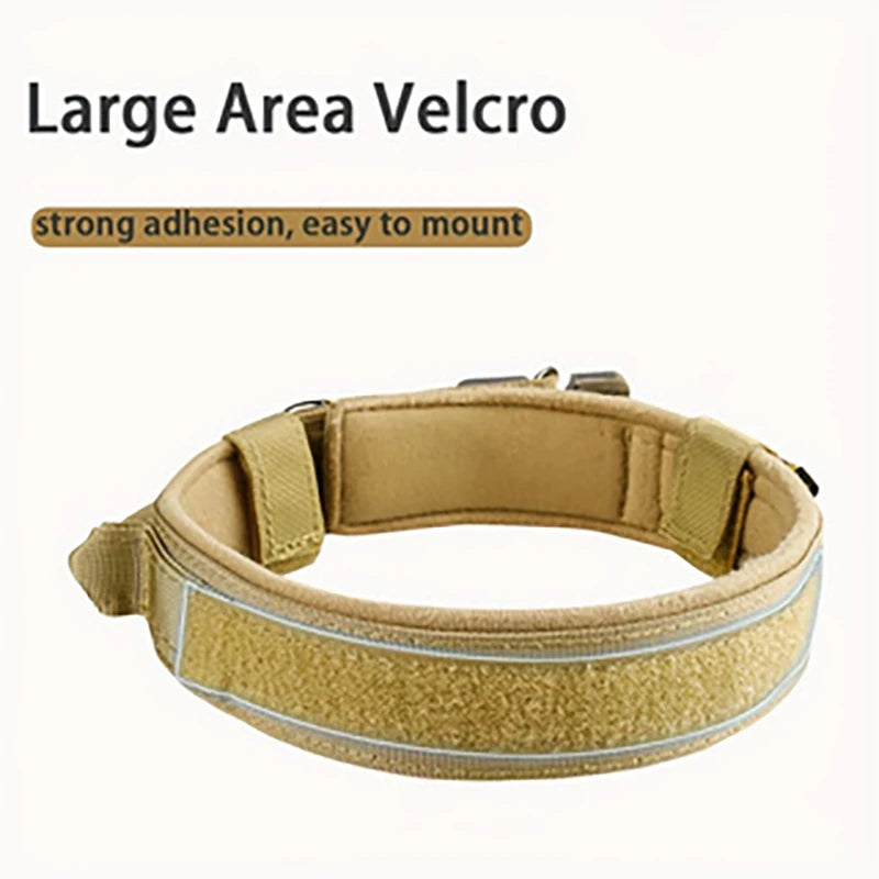 Tactical Military Nylon Dog Collar with Control Handle & Metal Buckle