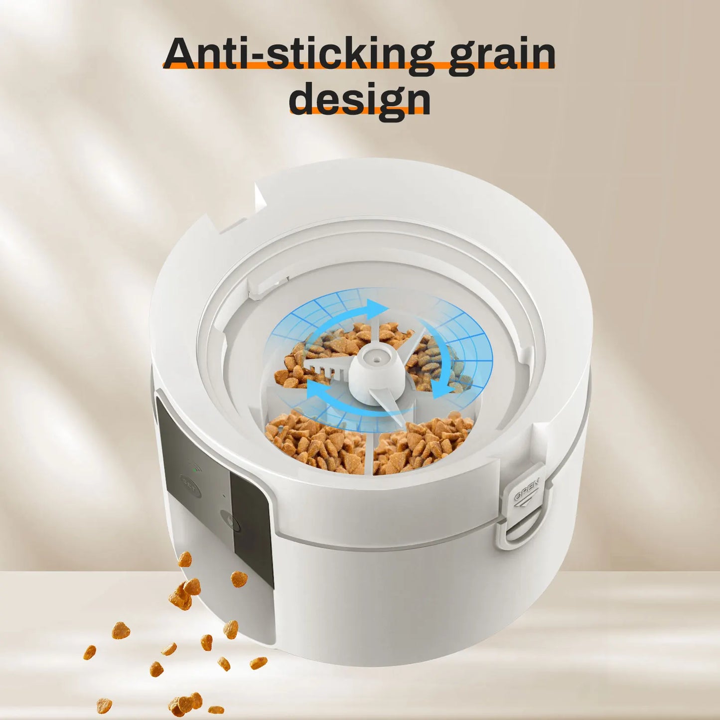 Tuya APP controls the cat feeder,only supports 2.4G network, can only be powered by USB, has no screen display smart pet feeder