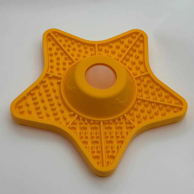 2-in-1 Star Shaped Silicone Slow Feeder & Lick Mat for Dogs & Cats