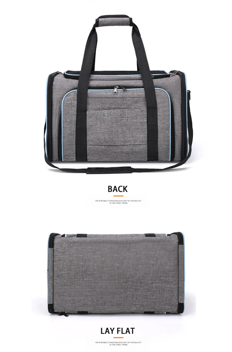 Foldable Expandable Pet Carrier Bag | Breathable Mesh Handheld Bag for Cats & Small Dogs