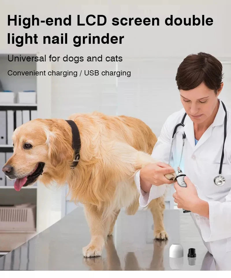 USB Rechargeable Pet Nail Grinder with LED