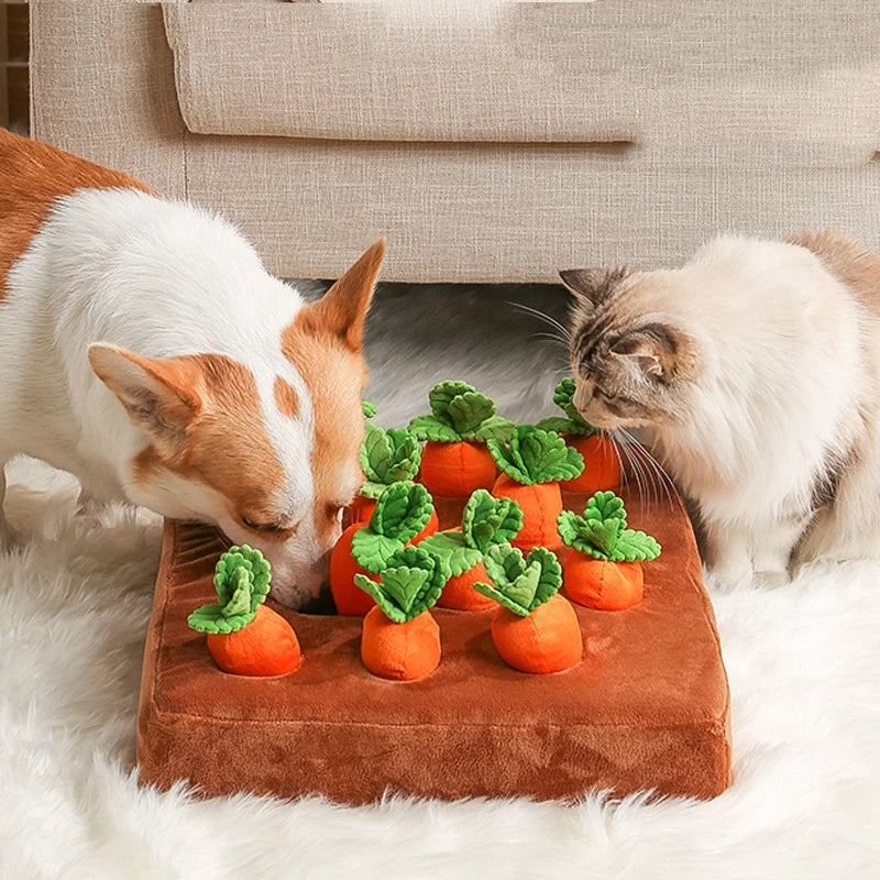 Carrot Plush Dog Puzzle & Nosework Toy