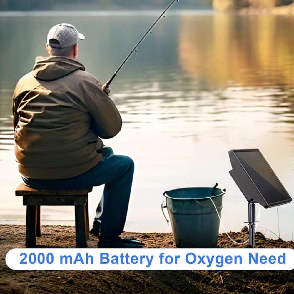 Solar-Powered Portable Aquarium Air Pump — Indoor & Outdoor Fish Oxygen Pump