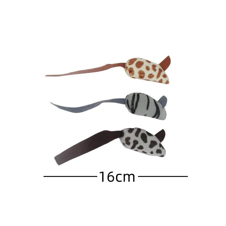 Plush Mouse Toy Set for Cats - Interactive Feather Toys