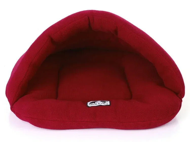 Slipper-Shaped Cave Pet Bed – Warm Cotton Nest for Cats & Small Dogs