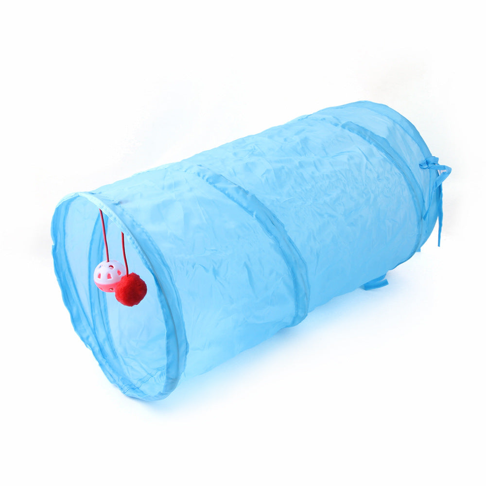 Tunnel de jeu pliable pour animaux de compagnie avec son froissé