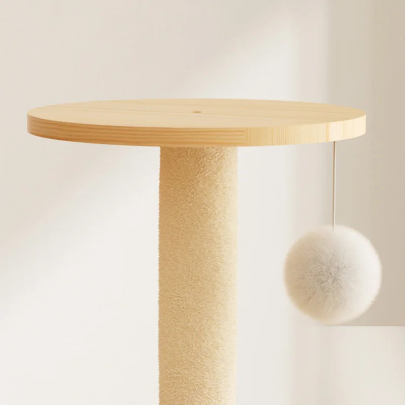 Wooden Cat Tree with Hideaway & Clear Perch