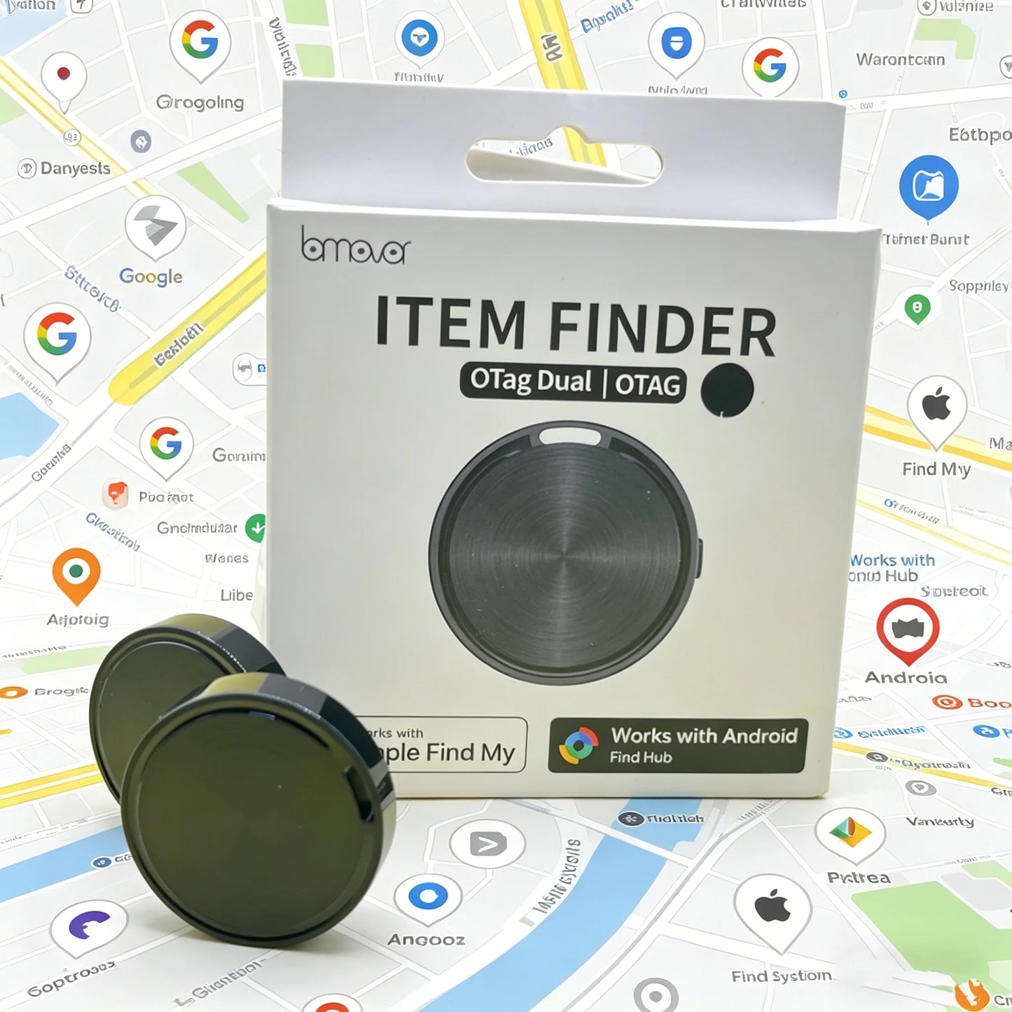 F8 Smart Tracker — Works with Apple Find My & Google Find My