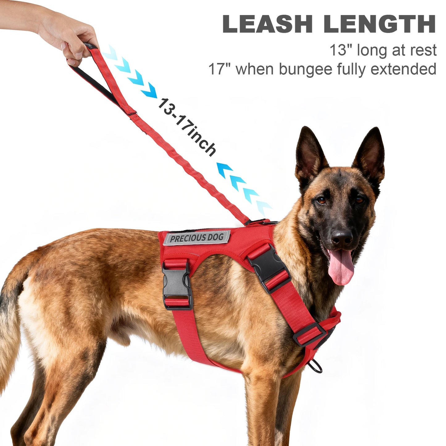 Reflective Emotional Support Dog Vest Harness with Handle & Lead — Easy On/Off for Large Dogs
