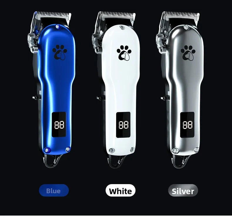 Professional Cordless Pet Grooming Clipper with LCD Display — Ultra-Quiet
