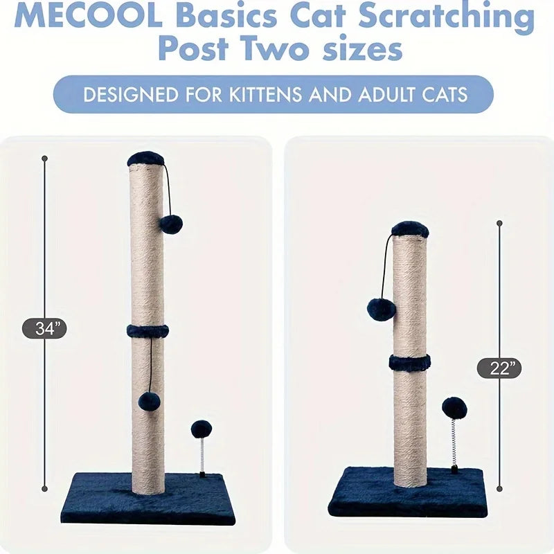 Griffoir pour chat en sisal de 86 cm avec balle suspendue