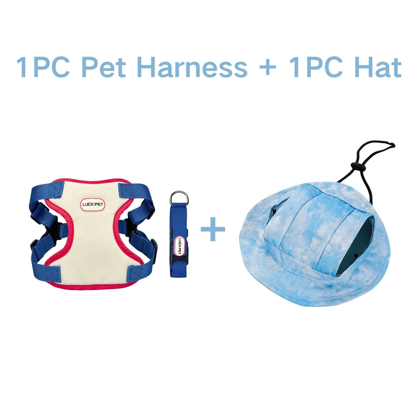 Anti-Escape Harness, Leash & Sun Hat Set for Small Dogs & Cats