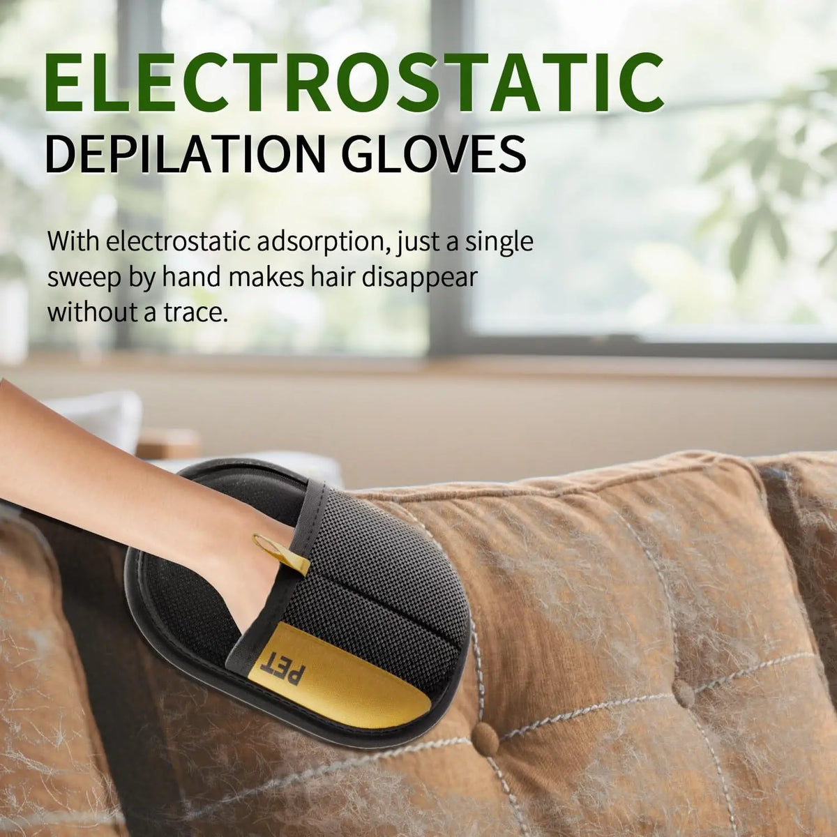 Pet Hair Removal Glove for Sofas & Carpets