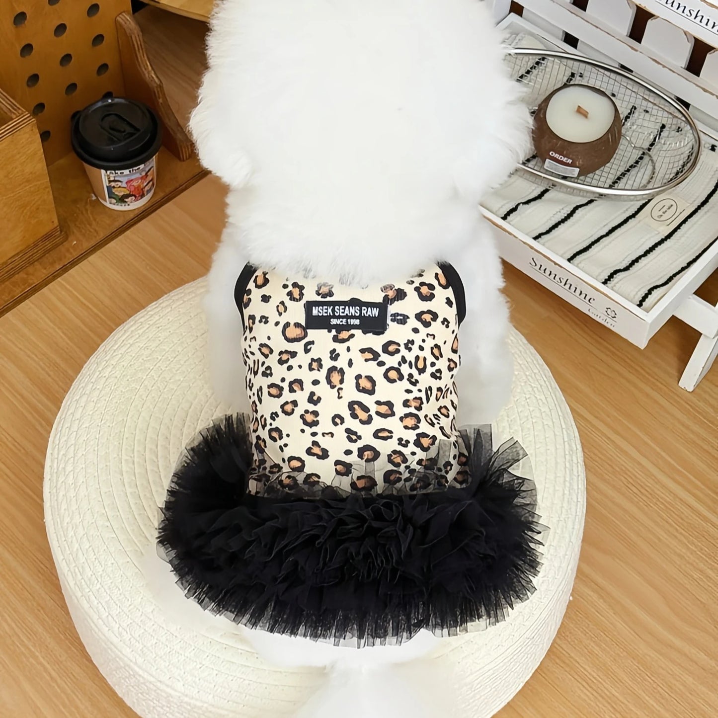 Leopard Print Mesh Slip Dress for Dogs & Cats | Summer Princess Dress for Puppies, Pomeranians & Sphynx Cats
