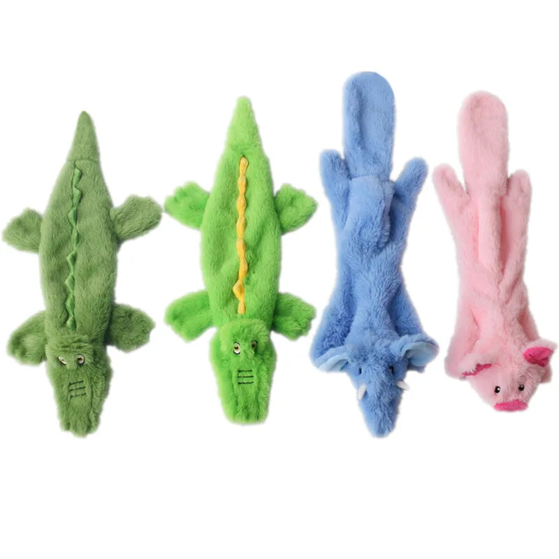 Jouet pour chien en peluche crocodile couineur avec papier froissé
