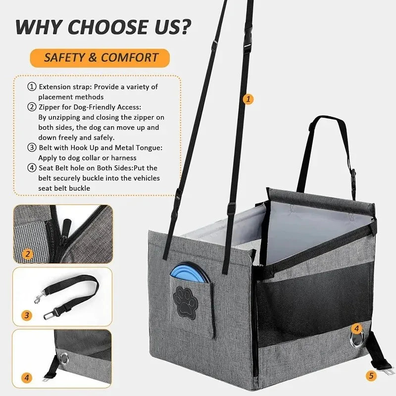 Portable Dog Car Seat & Carrier
