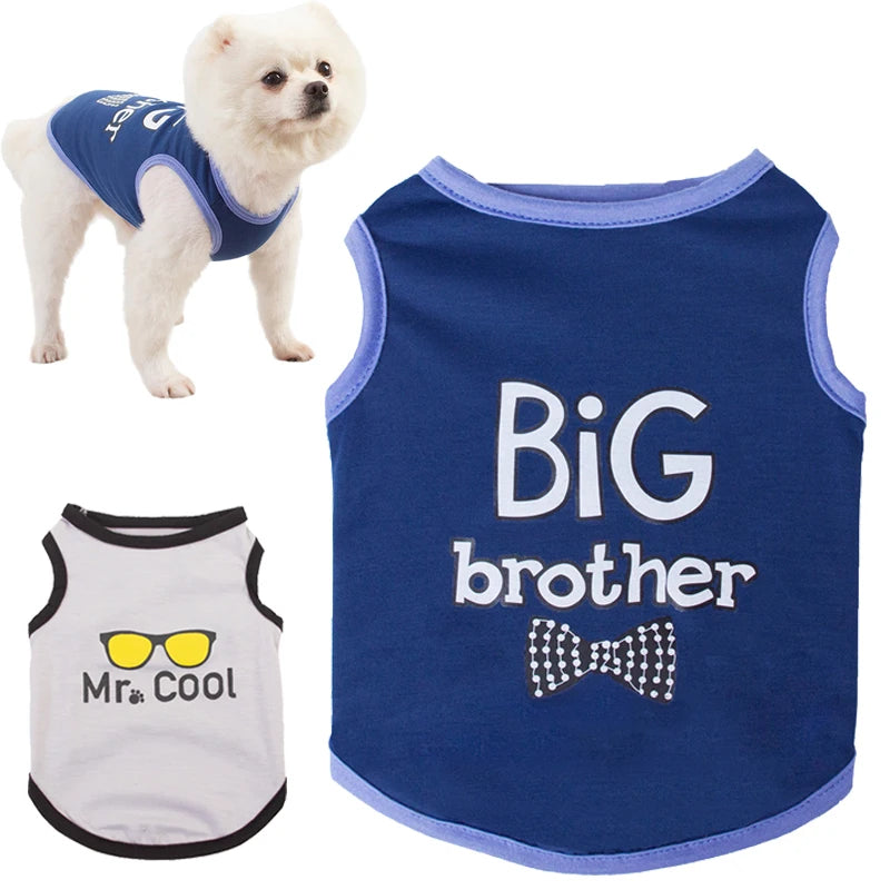 Letter Print Sleeveless Vest for Small Dogs