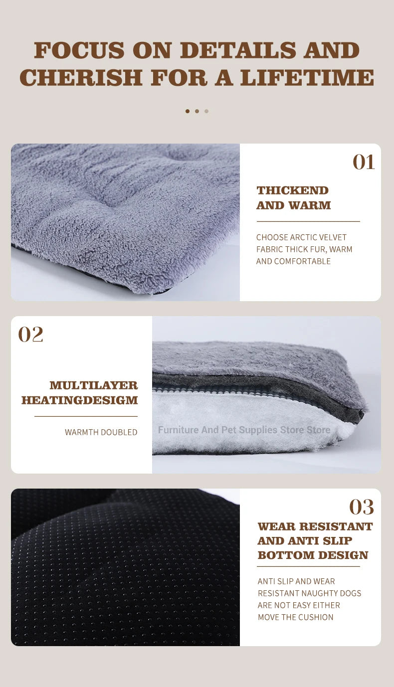 Self-Heating Thermal Pet Mat for Dogs & Cats – Washable Anti-Slip Kennel Pad, Sizes S–XL