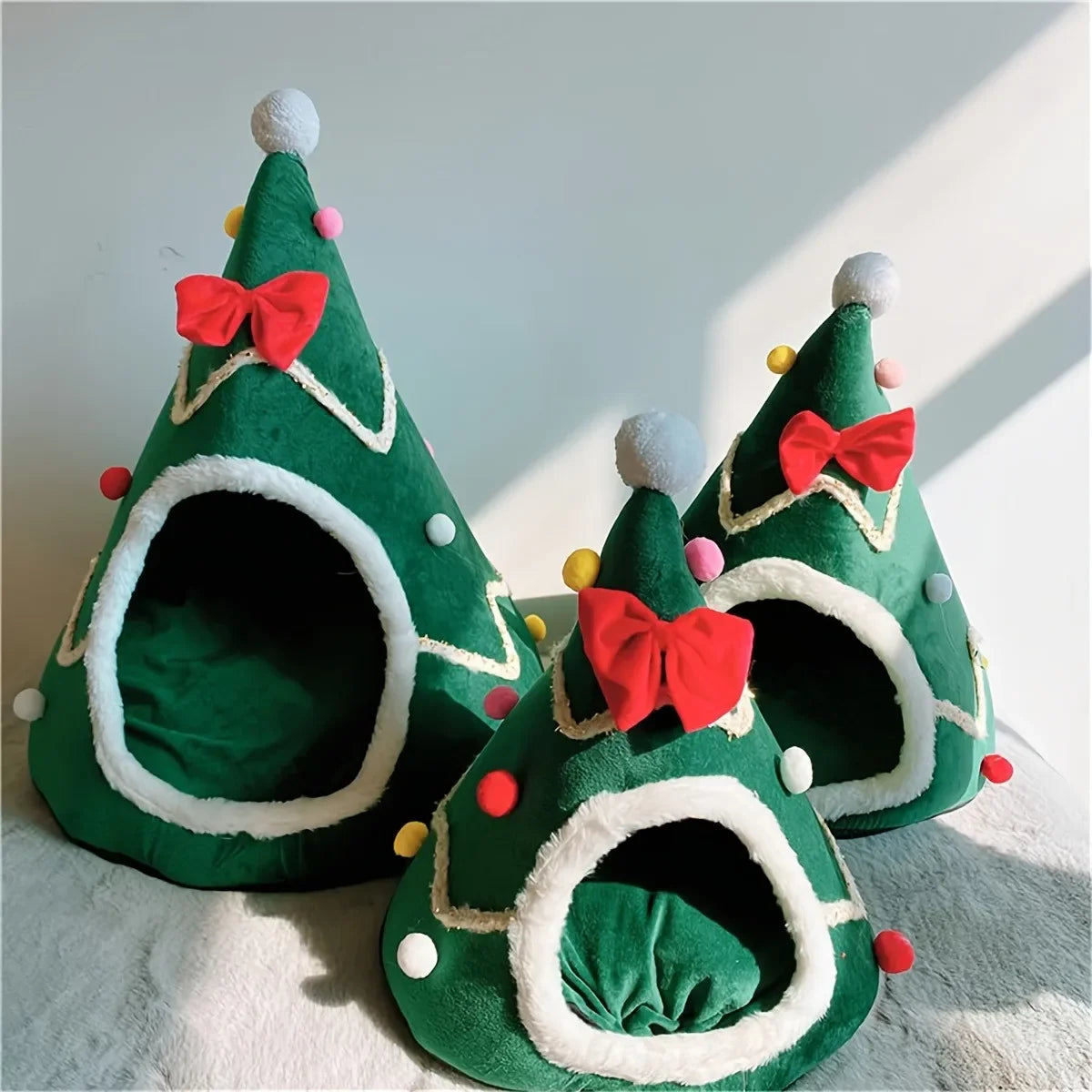 Warm Corduroy Pet House Bed for Cats & Dogs